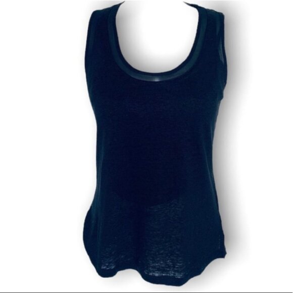 Banana Republic Tops - NWT BANANA REPUBLIC BLACK  ROUND NECK LINEN TOP WOMEN SIZE XS